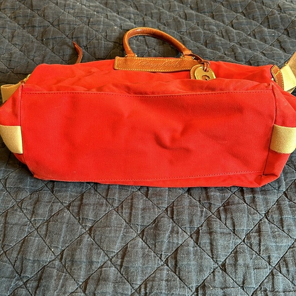Dooney & Bourke red canvas satchel w crossbody strap - Picture 14 of 16